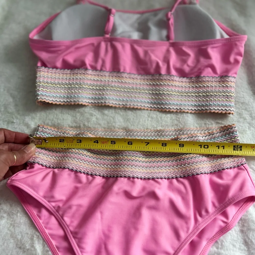 Pink and Multicolor Bikini Set
